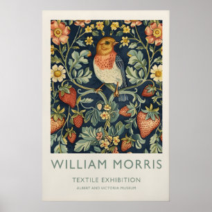 Bird and Strawberries Art Nouveau Print - William