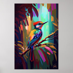 Bird Animal Portrait Painting Wildlife Outdoors Poster