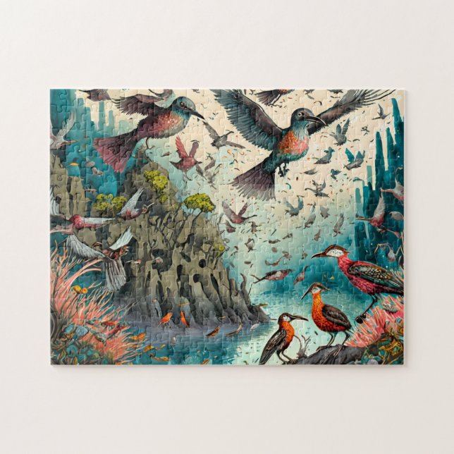 Bird Art 7 Easy Brain Art Puzzle Photo Puzzles Int (Horizontal)