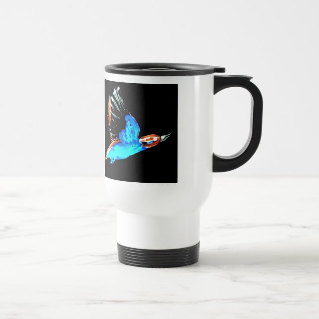 Bird Art Flying Kingfishers Travel Mug (Right)