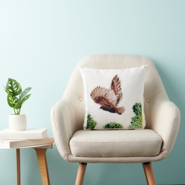 Bird Art Flying Owl Cushion (Chair)
