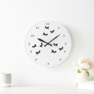 Bird Art Flying Puffins Large Clock