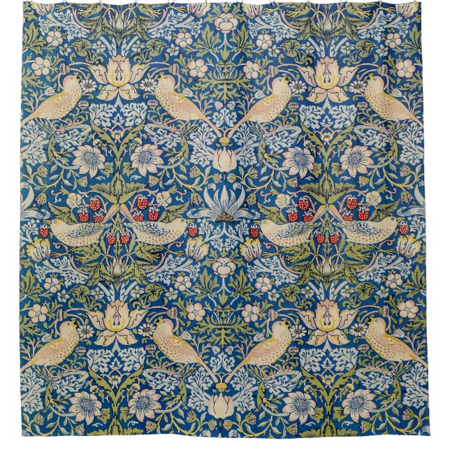 Bird Art Nouveau Design Shower Curtain (Front)