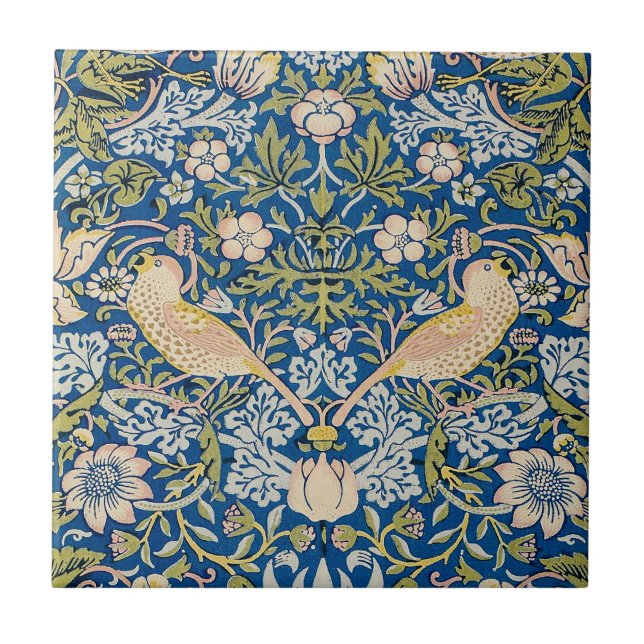 Bird Art Nouveau Design Tile (Front)