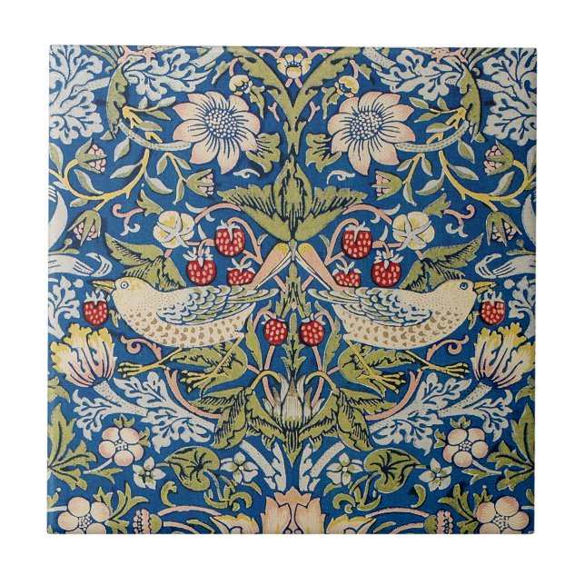 Bird Art Nouveau Design Tile (Front)