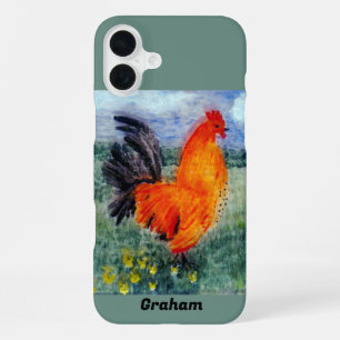 Bird Art Rooster Chicken Personalised iPhone 16 Plus Case