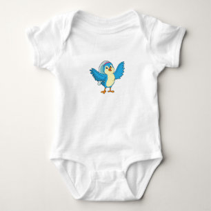 Bird as Bride with Veil Baby Bodysuit