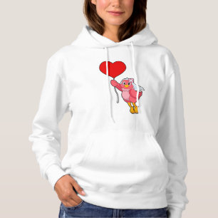 Bird as Bride with Veil & Heart Balloon Hoodie