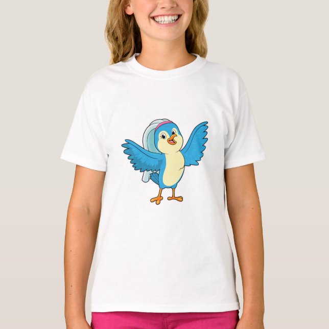 Bird as Bride with Veil T-Shirt (Front)
