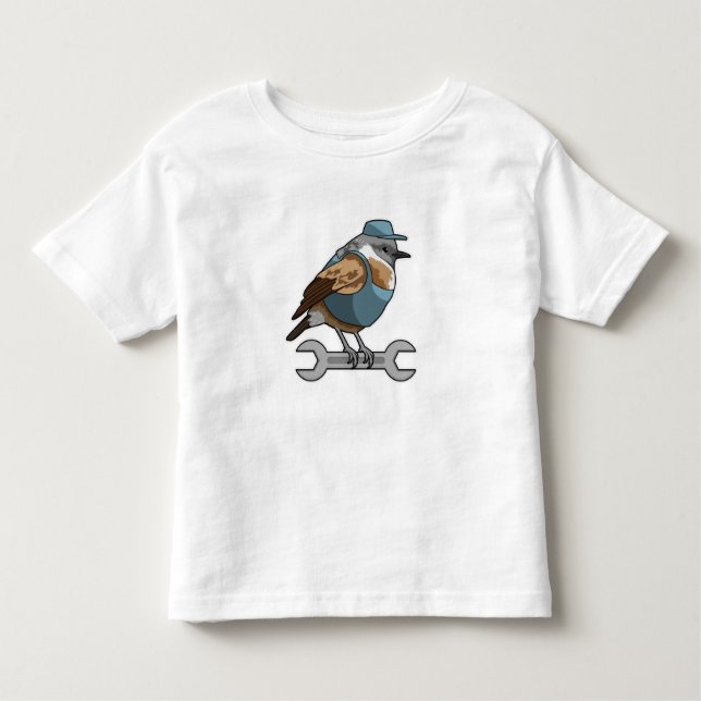 Bird as Carftsman with Wrench Toddler T-Shirt (Front)