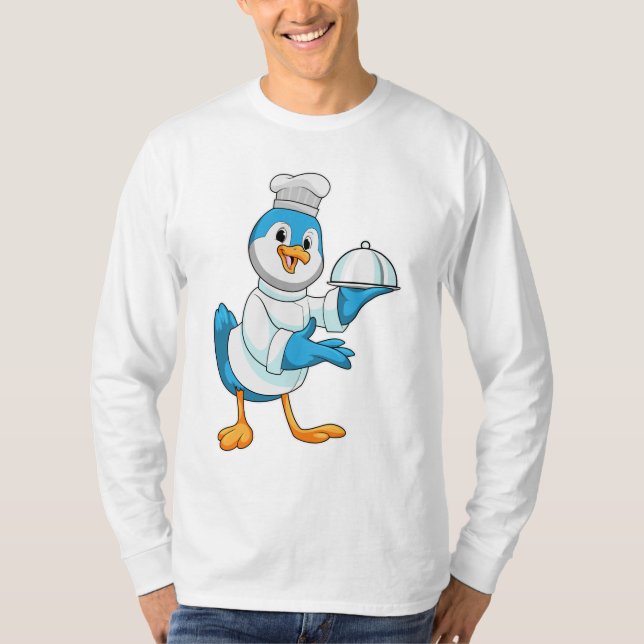 Bird as Cook with Platter T-Shirt (Front)