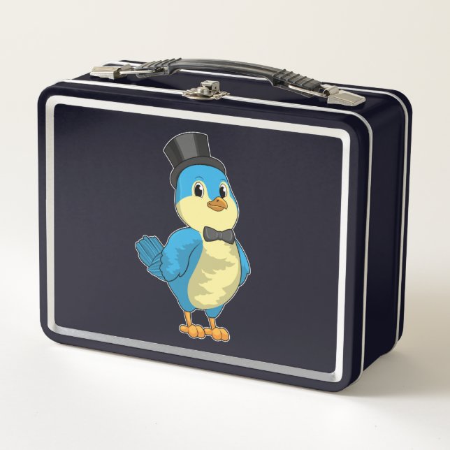 Bird as Groom with Ribbon Metal Lunch Box (Front)