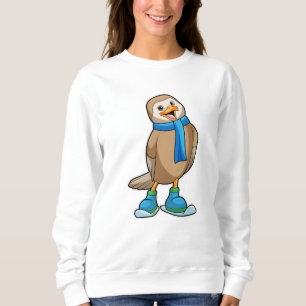 Bird as Skier with Ski & Scarf Sweatshirt