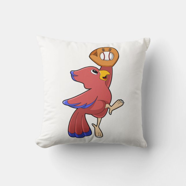 Bird at Baseball with Baseball glove Cushion (Front)