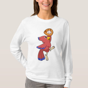 Bird at Baseball with Baseball glove T-Shirt