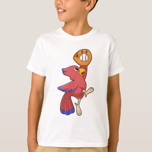Bird at Baseball with Baseball glove T-Shirt