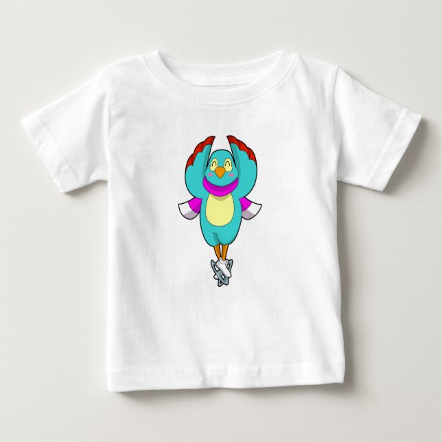Bird at Ice skating with Ice skates.PNG Baby T-Shirt (Front)