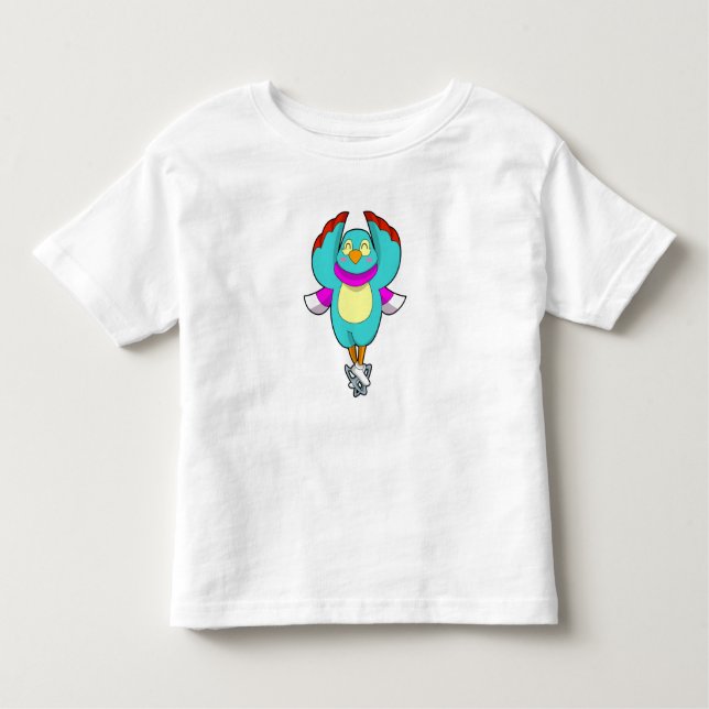 Bird at Ice skating with Ice skates.PNG Toddler T-Shirt (Front)