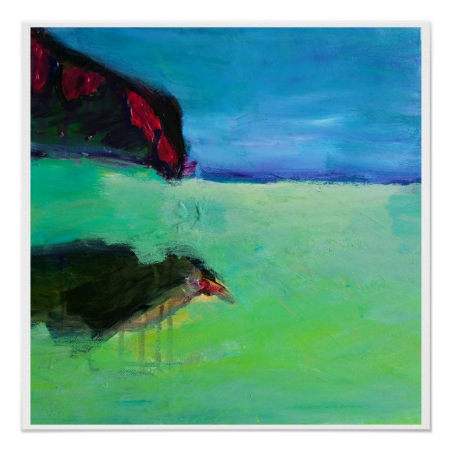 Bird at the beach 20x20 glossy poster (Front)