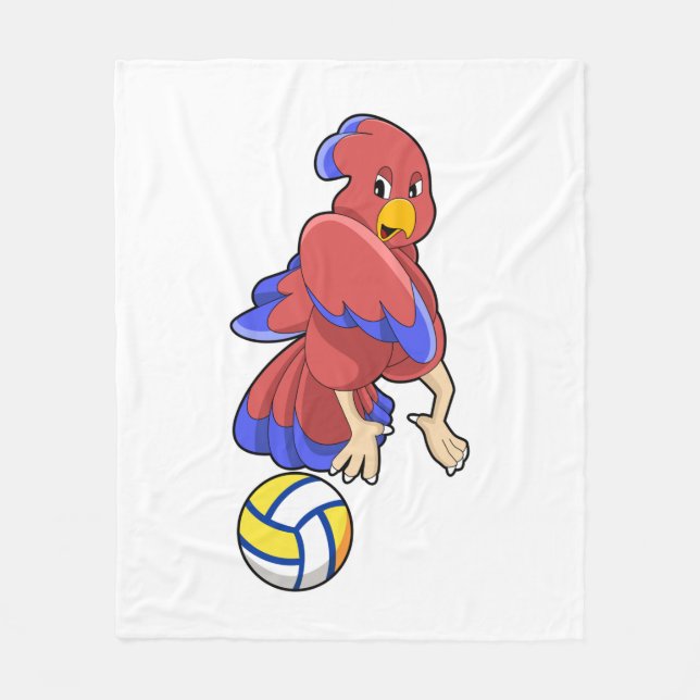 Bird at Volleyball Sports Fleece Blanket (Front)