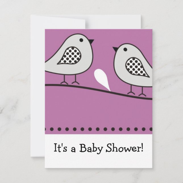 Bird Baby Shower Invitation : : Pink (Front)