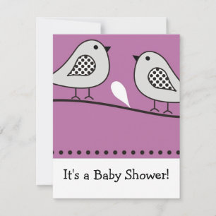 Bird Baby Shower Invitation : : Pink