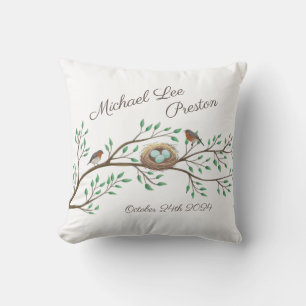 Bird Baby Shower Spring Cushion