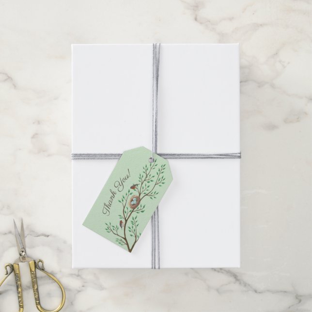 Bird Baby Shower Spring Gift Tags (With Twine)