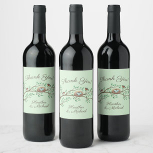Bird Baby Shower Spring Wine Label