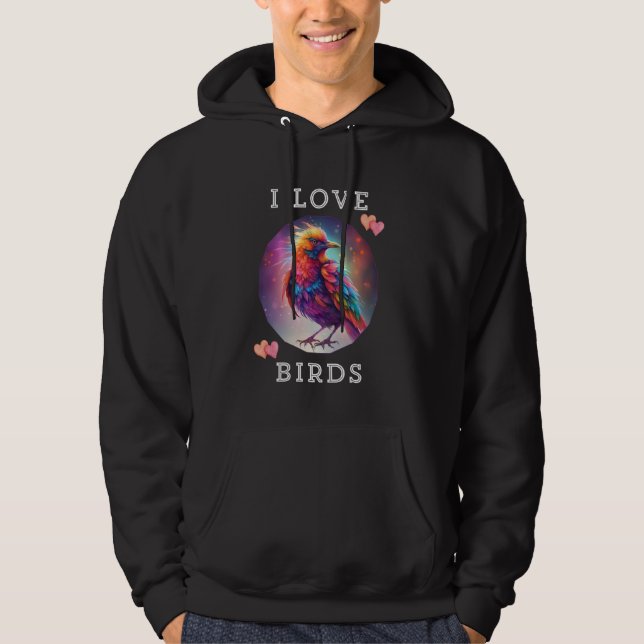 BIRD BEAUTIFUL ABSTRACT COLOURFUL BIRD PRESENT HOODIE (Front)