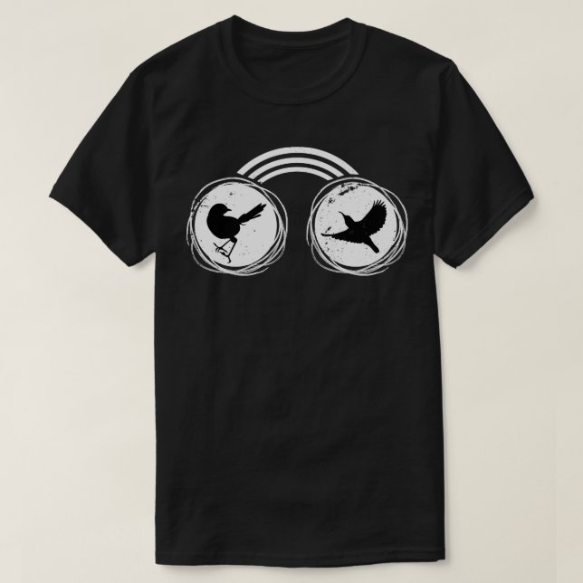 Bird Binocular Birding Bird Watching T-Shirt (Design Front)