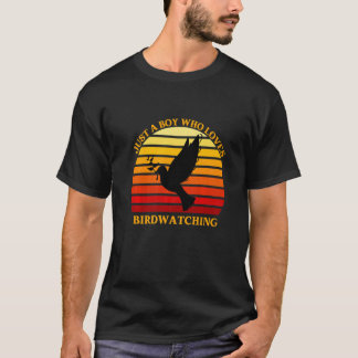 Bird Birdwatcher Just A Boy Who Loves Birdwatchin T-Shirt