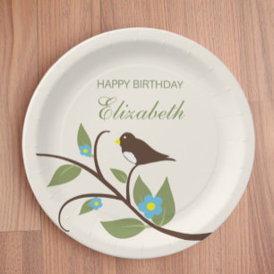 Bird Birthday Paper Plate