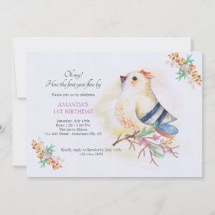 Bird Birthday Party Invitation