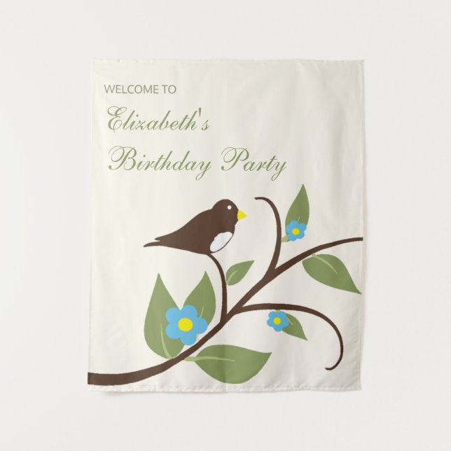 Bird Birthday Tapestry (Front)