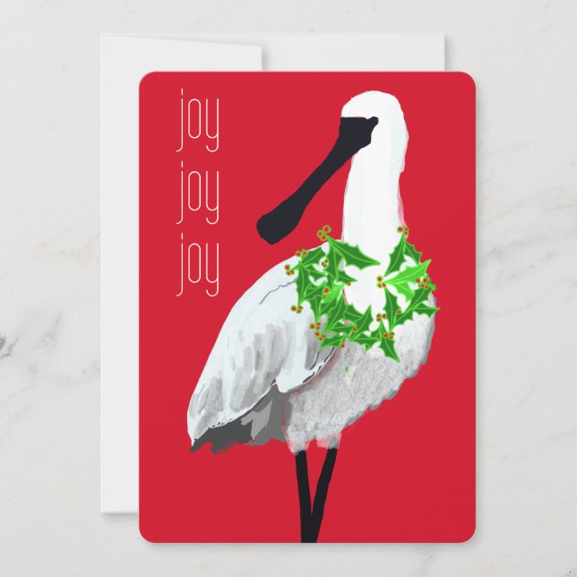 Bird - Black-faced Spoonbill Holiday Card (Front)