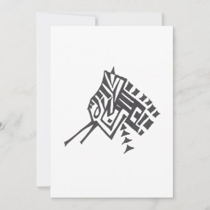 Bird Black White Abstract Tribal Tattoo Art Card