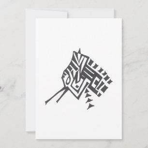 Bird Black White Abstract Tribal Tattoo Art Thank You Card