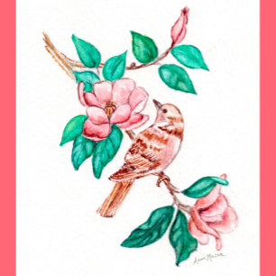 Bird Blossoms Poster