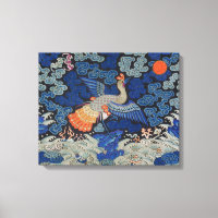 Bird Blue Chinese Embroidery Vintage