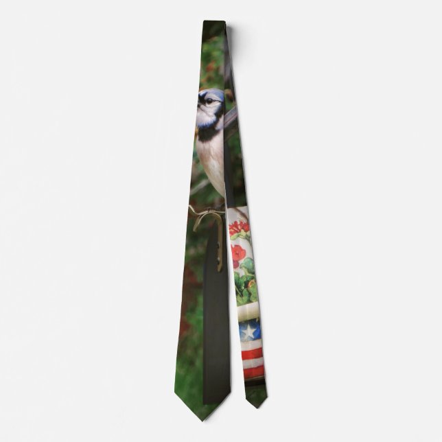 Bird - Blue Jay - Waiting for the mail Tie (Front)