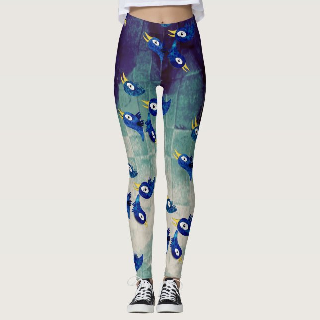 Bird blue leggings (Front)