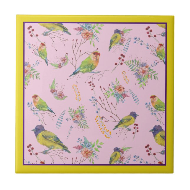 Bird Botanical Tile (Front)