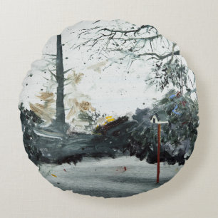 Bird Box Ohlsdorf Cemetery 2013 Round Cushion