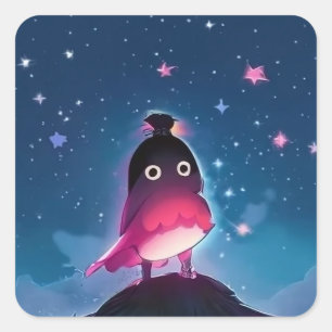 Bird Boy Square Sticker