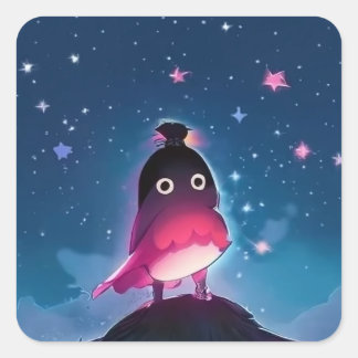 Bird Boy Square Sticker