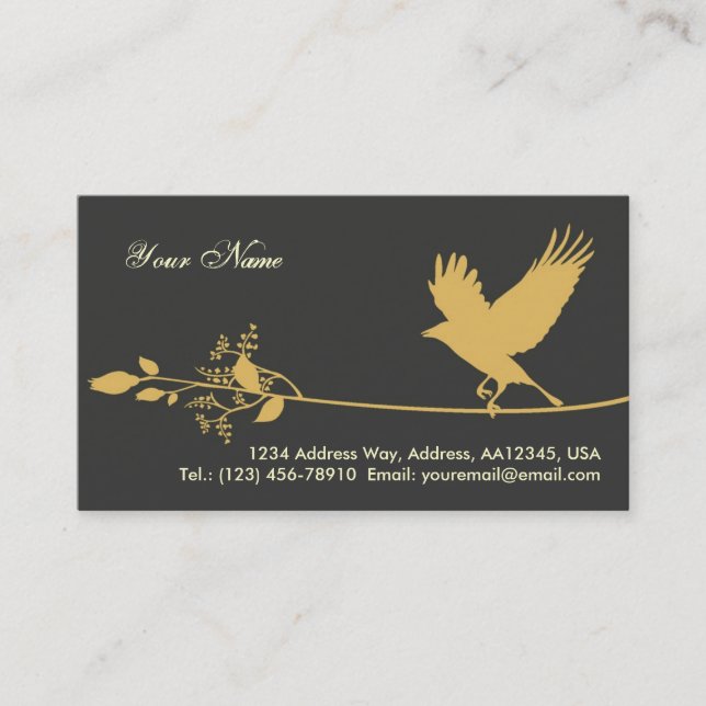 Bird Business Card (Brown) (Front)