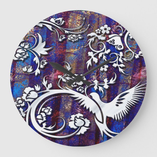 Bird & Butterfly 1 Wall Clocks - Numeral Options (Front)