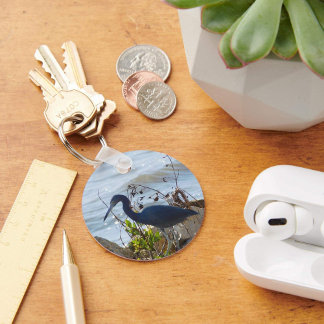 Bird by the Bay Little Blue Heron Safety Harbour  Key Ring