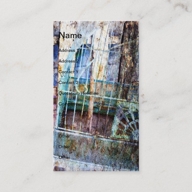 Bird Cage Grunge Business Card (Front)